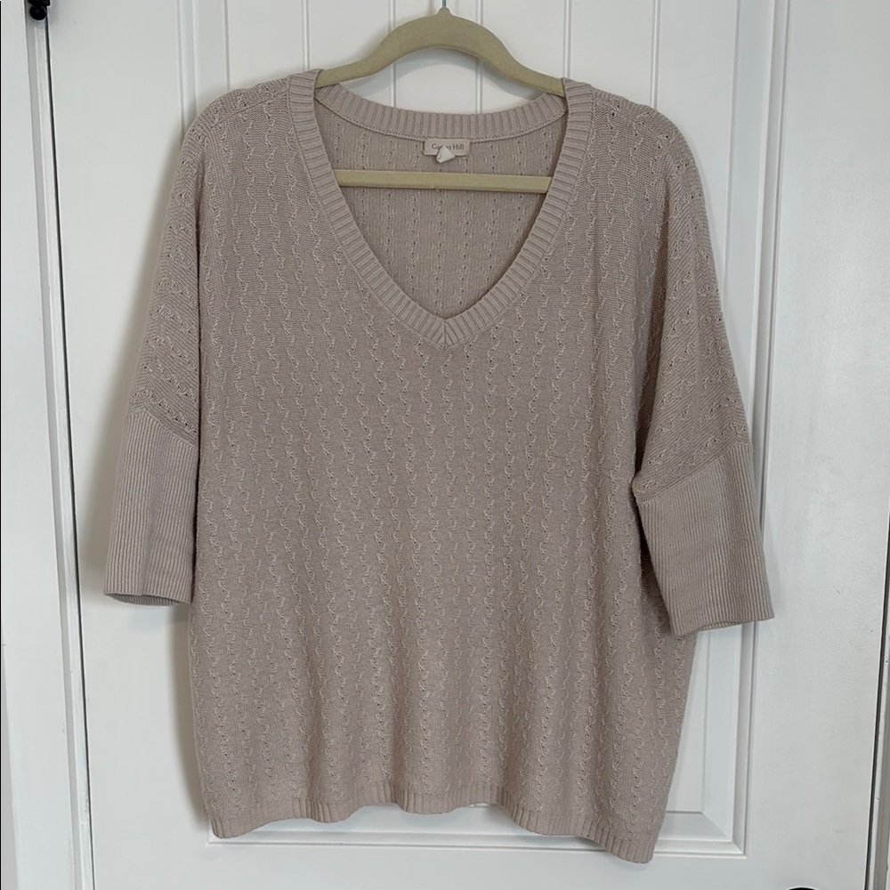 Garnet Hill short sleeve tunic sweater